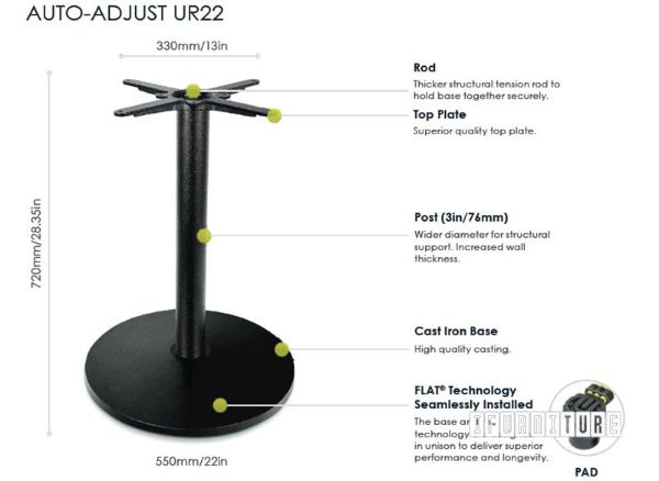 Picture of [Commercial Supply Only] UR22 FLATTECH Auto Adjust Table Base 