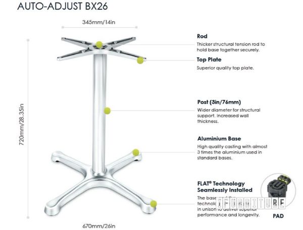 Picture of [Commercial Supply Only] BX26 FLATTECH Auto Adjust Table Base 