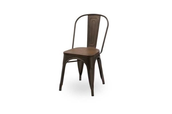 Picture of TOLIX Replica Dining Chair With Solid Pine Wood (Matt Gun)