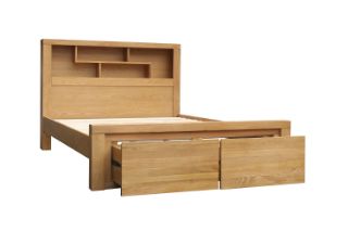 Picture of HEYFIELD Solid Oak Bed Frame with Storage - King
