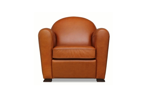 Picture of BOURBON 100% Genuine Silky Aniline Leather Club/Cigar Armchair/Sofa Chair