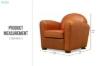 Picture of BOURBON 100% Genuine Silky Aniline Leather Club/Cigar Armchair/Sofa Chair