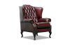 Picture of WILLIFORD 100% Genuine Leather Chesterfield High Back Wing Armchair/Sofa Chair  (Maroon)