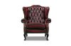 Picture of WILLIFORD 100% Genuine Leather Chesterfield High Back Wing Armchair/Sofa Chair  (Maroon)