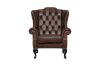 Picture of WILLIFORD 100% Genuine Leather Chesterfield High Back Wing Armchair/Sofa Chair (Tobacco)