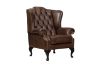 Picture of WILLIFORD 100% Genuine Leather Chesterfield High Back Wing Armchair/Sofa Chair (Tobacco)