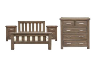 Picture of  WESTMINSTER Solid Oak Bedroom Combo (Walnut) - 4PC King Size