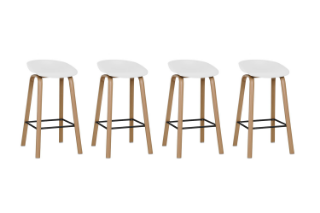 Picture of PURCH H75 Barstool Metal Leg (White)  - 4 Chairs in 1 Carton