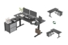 Picture of NEXUS 160 Electric Height-Adjustable Standing Desk With Side Cabinet Shelf & LED Display & USB Charging Port (Black)