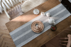 Picture of 376-010 Jacquard Geometric Pattern Table Runner/Bed Runner (Grey) - 33cmx240cm