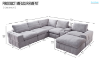 Picture of LUXEON Sectional Modular Sofa Range with Ottoman & Storage Console Hidden Cup Holders & Wireless Charging & USB Type-C Ports
