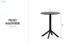 Picture of FLORINA D60 Round Dining Table - UV, Water & Moisture Resistance (Black)