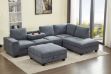 Picture of OSAKA Sectional Sofa (Grey) - Chaise Facing Right with Ottoman