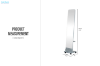 Picture of AURELA H172 Movable Mirror With 2-Tier Shelves and Wheels