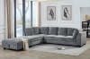 Picture of LIBERTY Premium Sectional Sofa (Light Grey) - Chaise Facing Left with Storage Ottoman