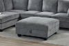 Picture of LIBERTY Premium Sectional Sofa (Light Grey) - Chaise Facing Left with Storage Ottoman
