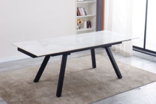 Picture of DALTON 1.8M-2.4M Extension Matte Sintered Stone Top Dining Table