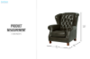 Picture of BAMBURGH 100% Genuine Leather Chesterfield Armchair/Sofa Chair
