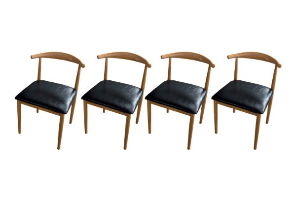 Picture of HORN Metal Frame Dining Chair with Black Cushion - 4 Chairs in 1 Carton