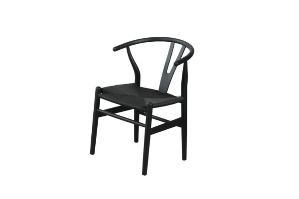 Picture of 53x50x79 WISHBONE Solid Wood Y Replica Chair (Black Frame-Black Seat) - Each