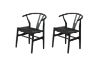 Picture of 53x50x79 WISHBONE Solid Wood Y Replica Chair (Black Frame-Black Seat) - 2 Chairs in 1 Carton