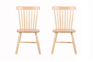 Picture of WINDSOR Solid Wood Dining Chair (Natural Colour) - 2 Chairs in 1 Carton