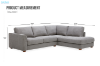 Picture of HEARTLAND Feather Filled Fabric Sectional Sofa (Grey) - Chaise Facing Right