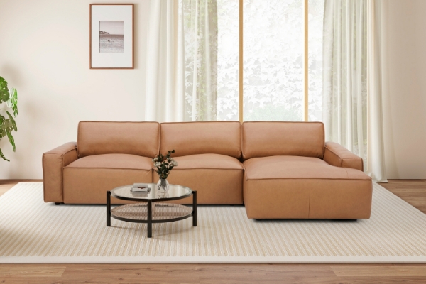 Picture of HAMMOND 100% Oil-Waxed Leather Sectional Sofa
