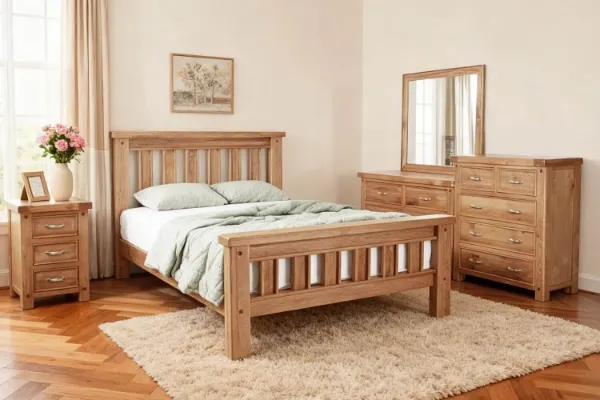 Picture of WESTMINSTER 4PC/5PC/6PC Solid Oak Bedroom Combo in Queen/King Size