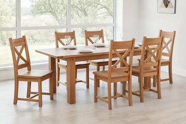 Picture of WESTMINSTER 7PC 150-200 Solid Oak Extension Dining Set