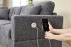 Picture of NEBULA Pro Chenille Fabric Sectional Sofa with Storage Ottoman & Drop-Down Console & USB & Type-C Port (Dark Grey)