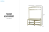 Picture of ELLIS Hall Tree with Shoe Bench, Coat Rack & Shelves (175x125cm)