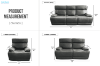 Picture of SOMIA Top-Grain Leather Manual Reclining Sofa Range (Grey) - 3RR + 2RR Sofa Set