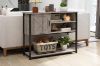 Picture of BESTIER Console Table with Storage Cabinet and Shelves (Grey)