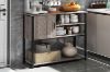 Picture of BESTIER Console Table with Storage Cabinet and Shelves (Grey)