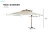 Picture of SOLARIS 3M×3M Crank Open 360° Rotation Cantilever Umbrella With Solar LED Lights & Ground Anchor