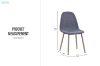 Picture of EMBER Dining Chair with Wood-Tone Metal Legs - 4 Chairs in 1 Carton