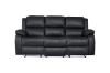 Picture of MARVIN Air Leather Manual Reclining Sofa Range with LED & Console & Wireless Charger (Black)