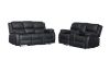 Picture of MARVIN Air Leather Manual Reclining Sofa Range with LED & Console & Wireless Charger (Black)