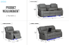 Picture of MARVIN Air Leather Manual Reclining Sofa Range with LED & Console & Wireless Charger (Grey)