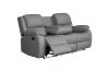 Picture of MARVIN Air Leather Manual Reclining Sofa Range with LED & Console & Wireless Charger (Grey)