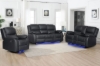 Picture of MARVIN Air Leather Manual Reclining Sofa Range (Black) - 3 Seat with Drop Down Cup Holders & Wireless Charger (3RRC)