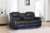 Picture of MARVIN Air Leather Manual Reclining Sofa Range (Black) - 3 Seat with Drop Down Cup Holders & Wireless Charger (3RRC)