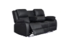 Picture of MARVIN Air Leather Manual Reclining Sofa Range (Black) - 3 Seat with Drop Down Cup Holders & Wireless Charger (3RRC)