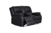 Picture of MARVIN Air Leather Manual Reclining Sofa Range (Black) - 3 Seat with Drop Down Cup Holders & Wireless Charger (3RRC)