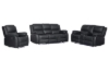Picture of MARVIN Air Leather Manual Reclining Sofa Range (Black) - 3 Seat with Drop Down Cup Holders & Wireless Charger (3RRC)
