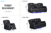 Picture of MARVIN Air Leather Manual Reclining Sofa Range (Black) - 3RRC+2RRC+1R Sofa Set