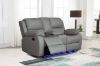 Picture of MARVIN Air Leather Manual Reclining Sofa Range (Grey) - 1 Seat Recliner Chair (1R)