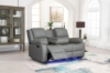 Picture of MARVIN Air Leather Manual Reclining Sofa Range (Grey) - 3 Seat with Drop Down Cup Holders & Wireless Charger (3RRC)