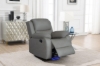 Picture of MARVIN Air Leather Manual Reclining Sofa Range (Grey) - 3 Seat with Drop Down Cup Holders & Wireless Charger (3RRC)